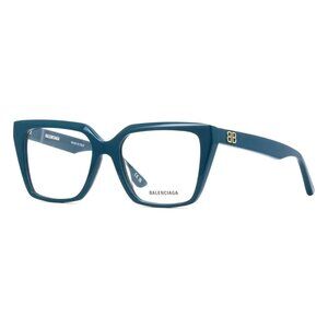 New Authentic  BALENCIAGA Blue Square BB0130O 007 Glasses Women